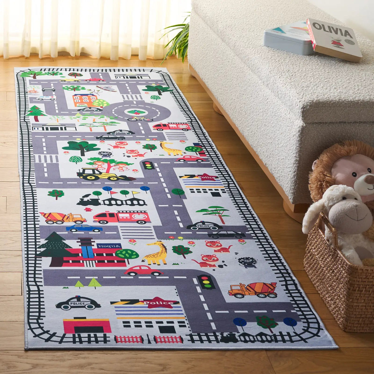 Safavieh Tacoma Kids 100 2'-6" x 8'-0" Rug in Ivory / Grey