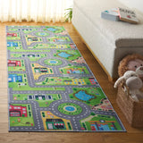 Safavieh Tacoma Kids 100 2'-6" x 8'-0" Rug in Grey / Green