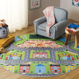 Safavieh Tacoma Kids 100 5'-0" x 5'-0" Rug in Grey / Green