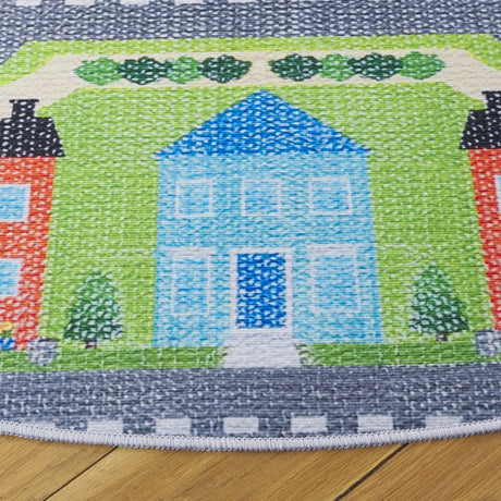 Safavieh Tacoma Kids 100 5'-0" x 5'-0" Rug in Grey / Green