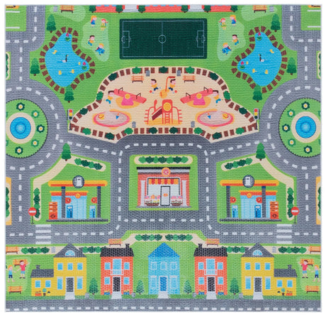 Safavieh Tacoma Kids 100 5'-0" x 5'-0" Rug in Grey / Green