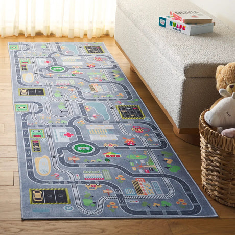 Safavieh Tacoma Kids 100 2'-6" x 8'-0" Rug in Grey / Dark Grey
