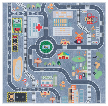 Safavieh Tacoma Kids 100 5'-0" x 5'-0" Rug in Grey / Dark Grey