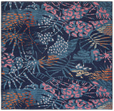 Safavieh Tacoma 6'-0" x 6'-0" Rug in Navy / Green