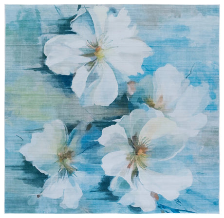 Safavieh Tacoma 6'-0" x 6'-0" Rug in Light Blue / Ivory