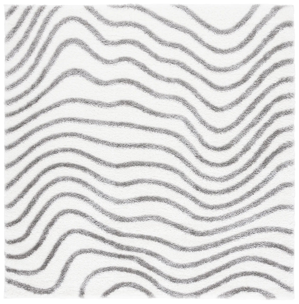 Safavieh Tahoe Shag 6'-7" x 6'-7" Rug in Ivory / Grey