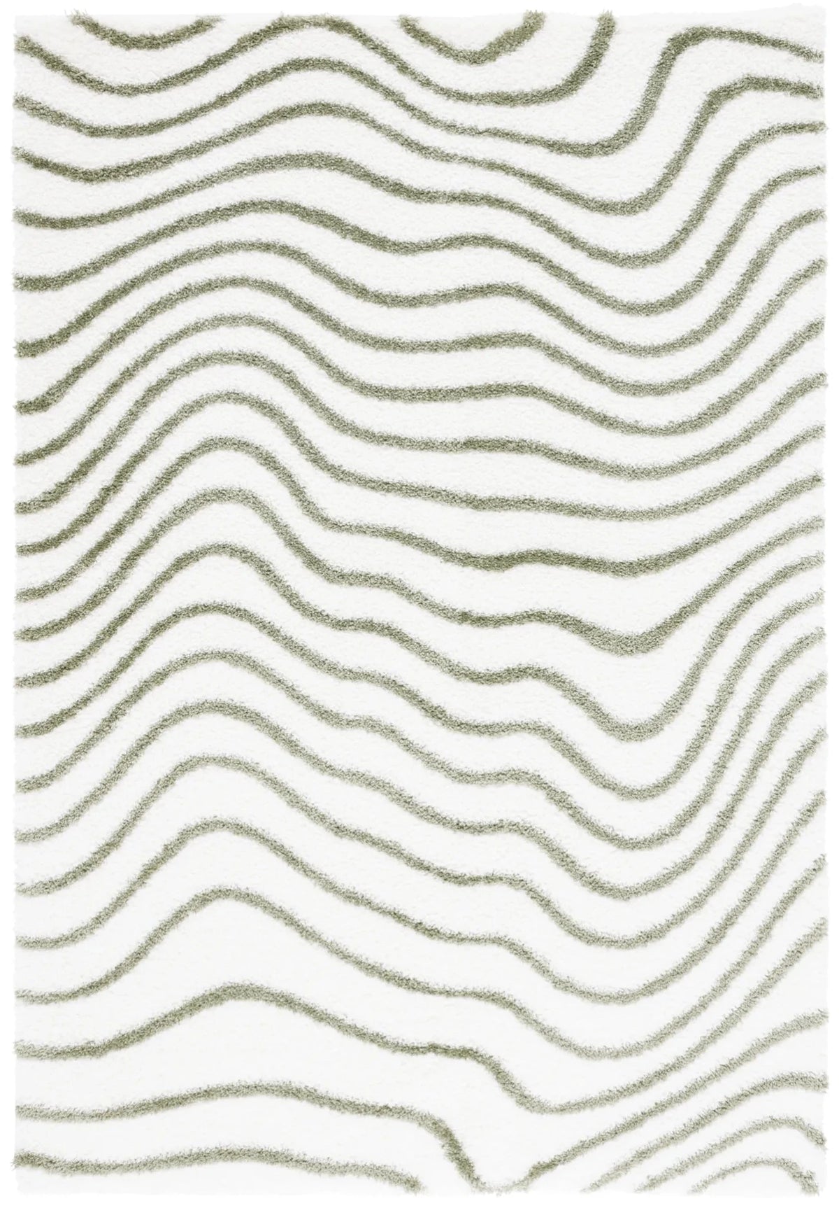 Safavieh Tahoe Shag 4'-0" x 6'-0" Rug in Ivory / Green