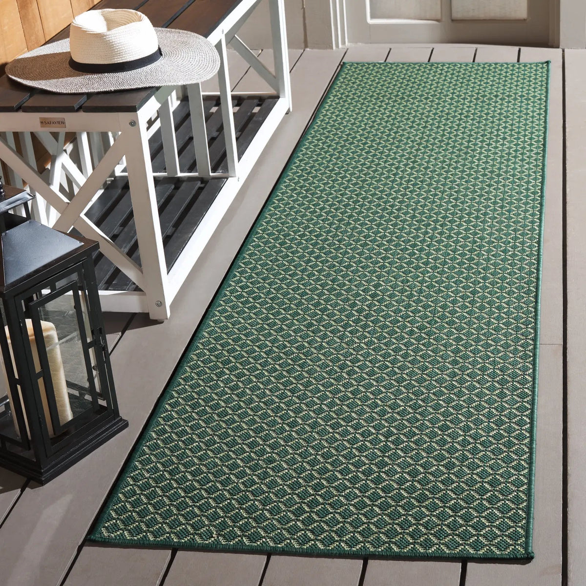 Safavieh Terrace 800 2'-3" x 8'-0" Rug in Dark Green / Light Green