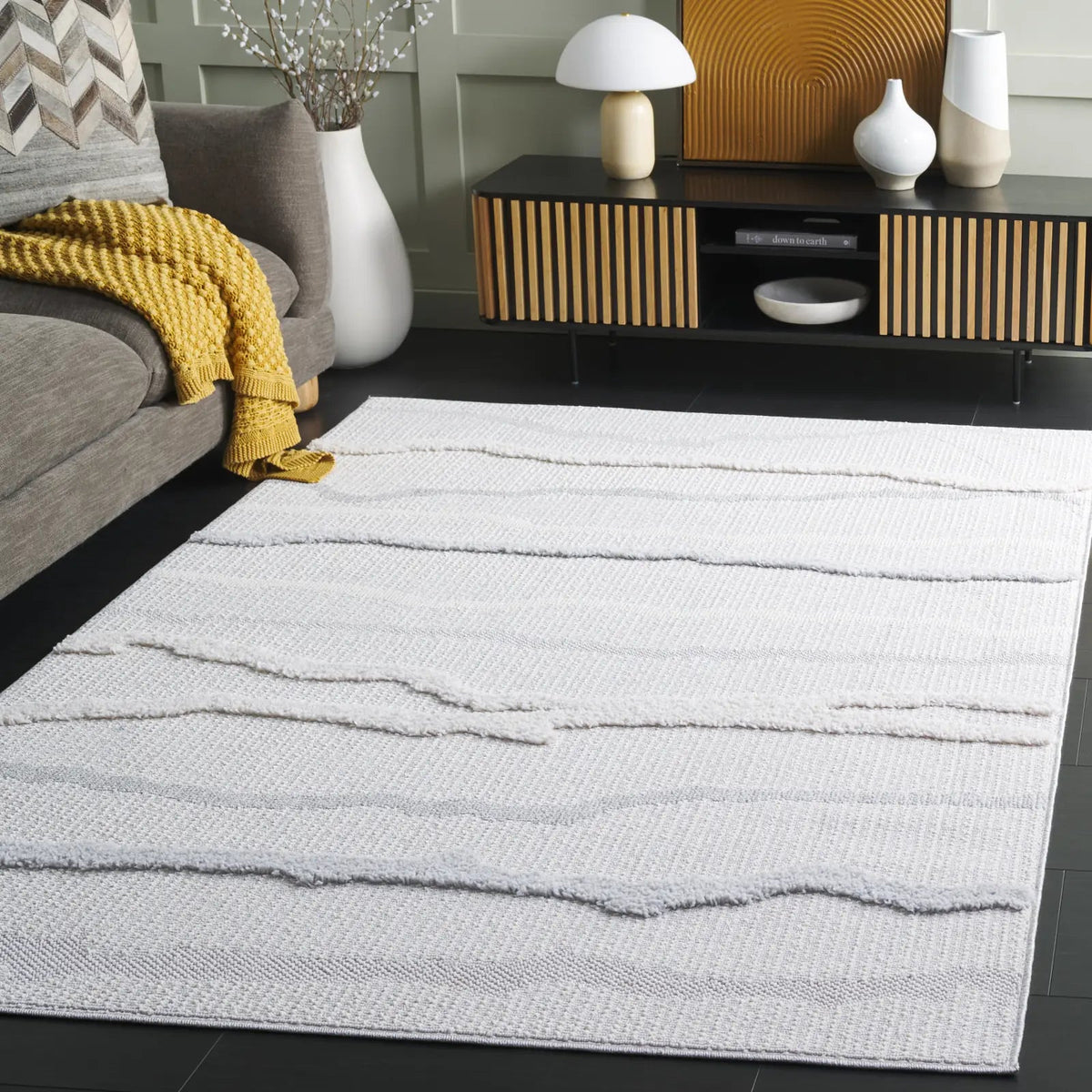 Safavieh Trends 4'-0" x 6'-0" Rug in Ivory / Grey