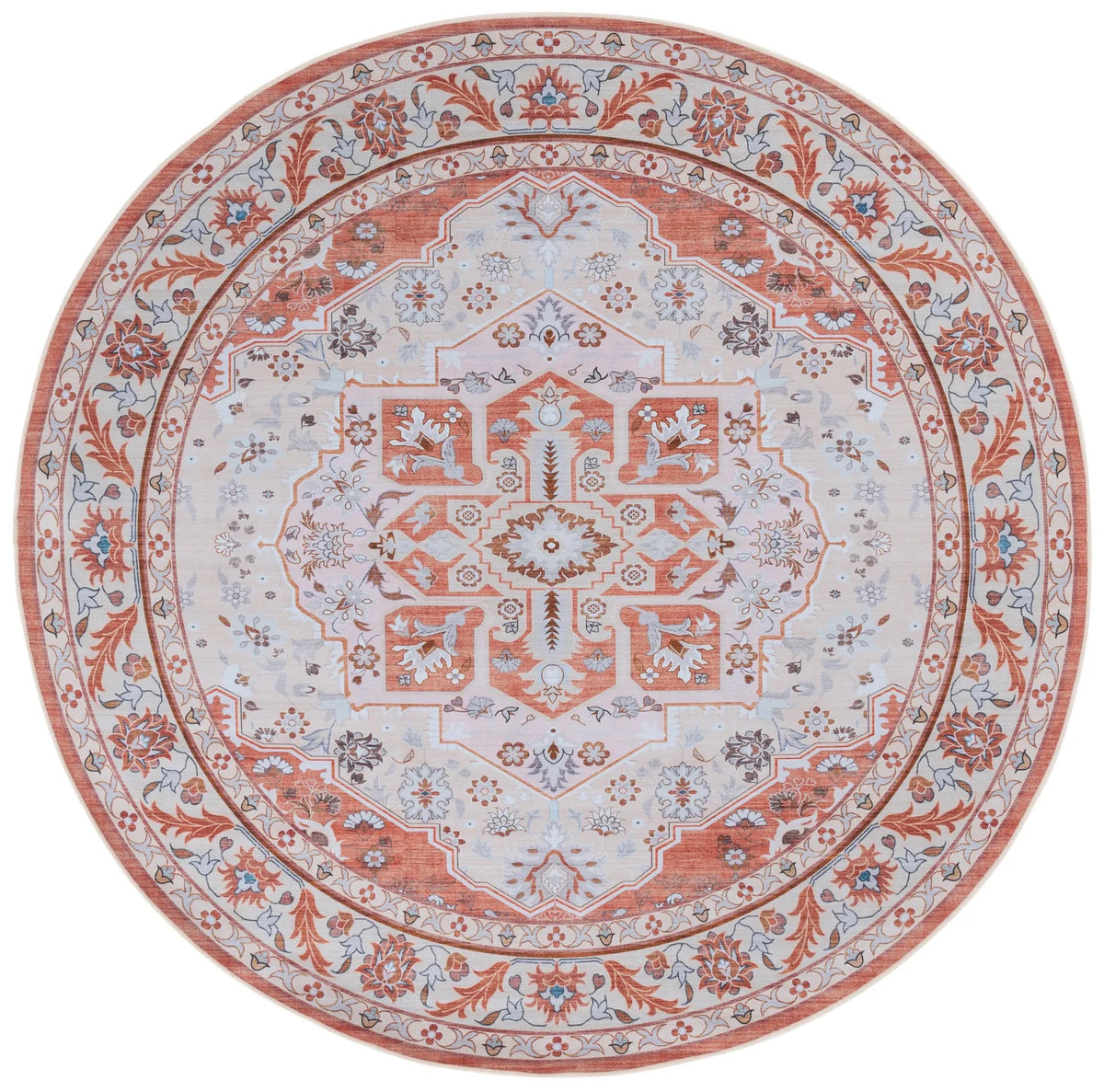 Safavieh Tucson 6'-0" x 6'-0" Rug in Rust / Ivory