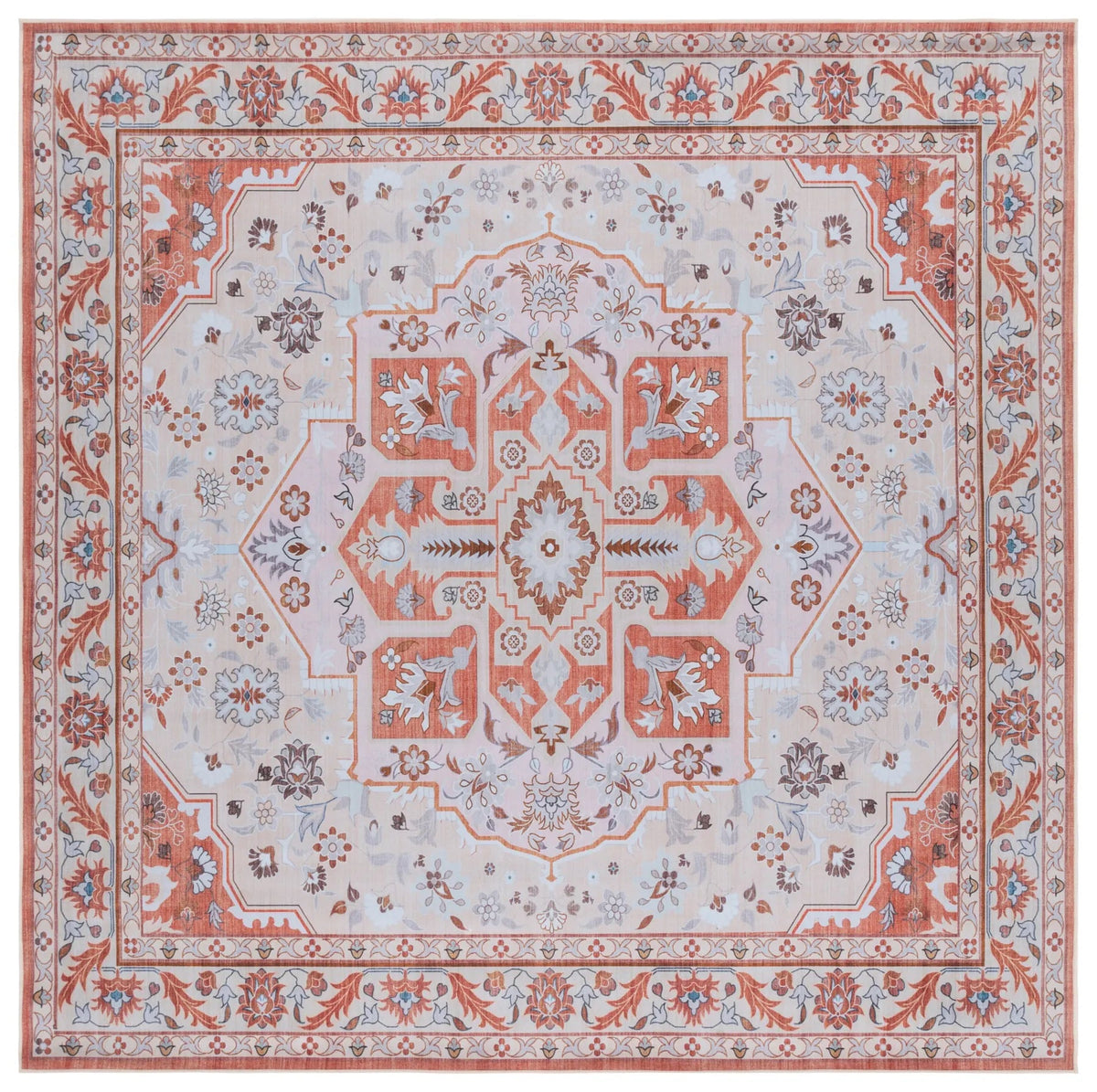 Safavieh Tucson 6'-0" x 6'-0" Rug in Rust / Ivory