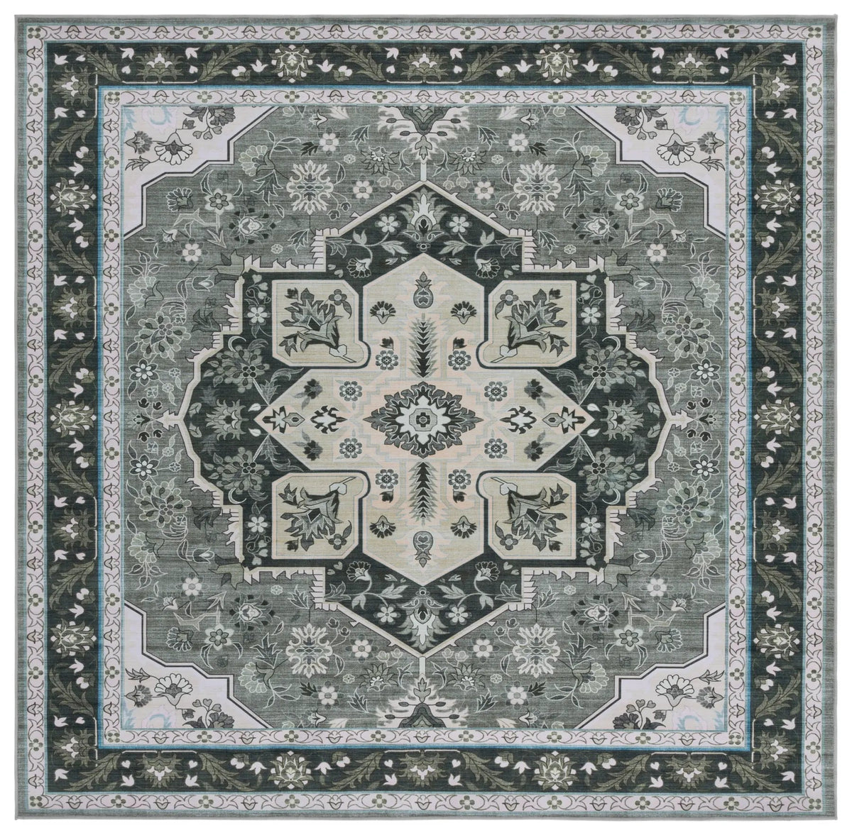 Safavieh Tucson 6'-0" x 6'-0" Rug in Green / Light Green