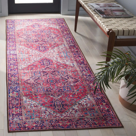Safavieh Tucson 2'-6" x 8'-0" Rug in Red / Navy