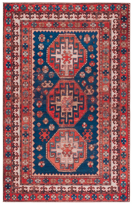 Safavieh Tucson 4'-0" x 6'-0" Rug in Navy / Rust