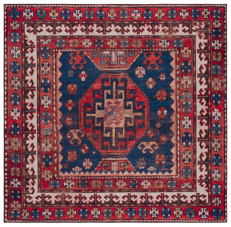Safavieh Tucson 6'-0" x 6'-0" Rug in Navy / Rust