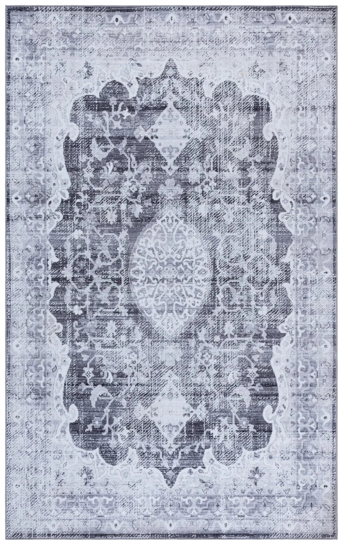 Safavieh Tucson 4'-0" x 6'-0" Rug in Dark Grey / Light Grey