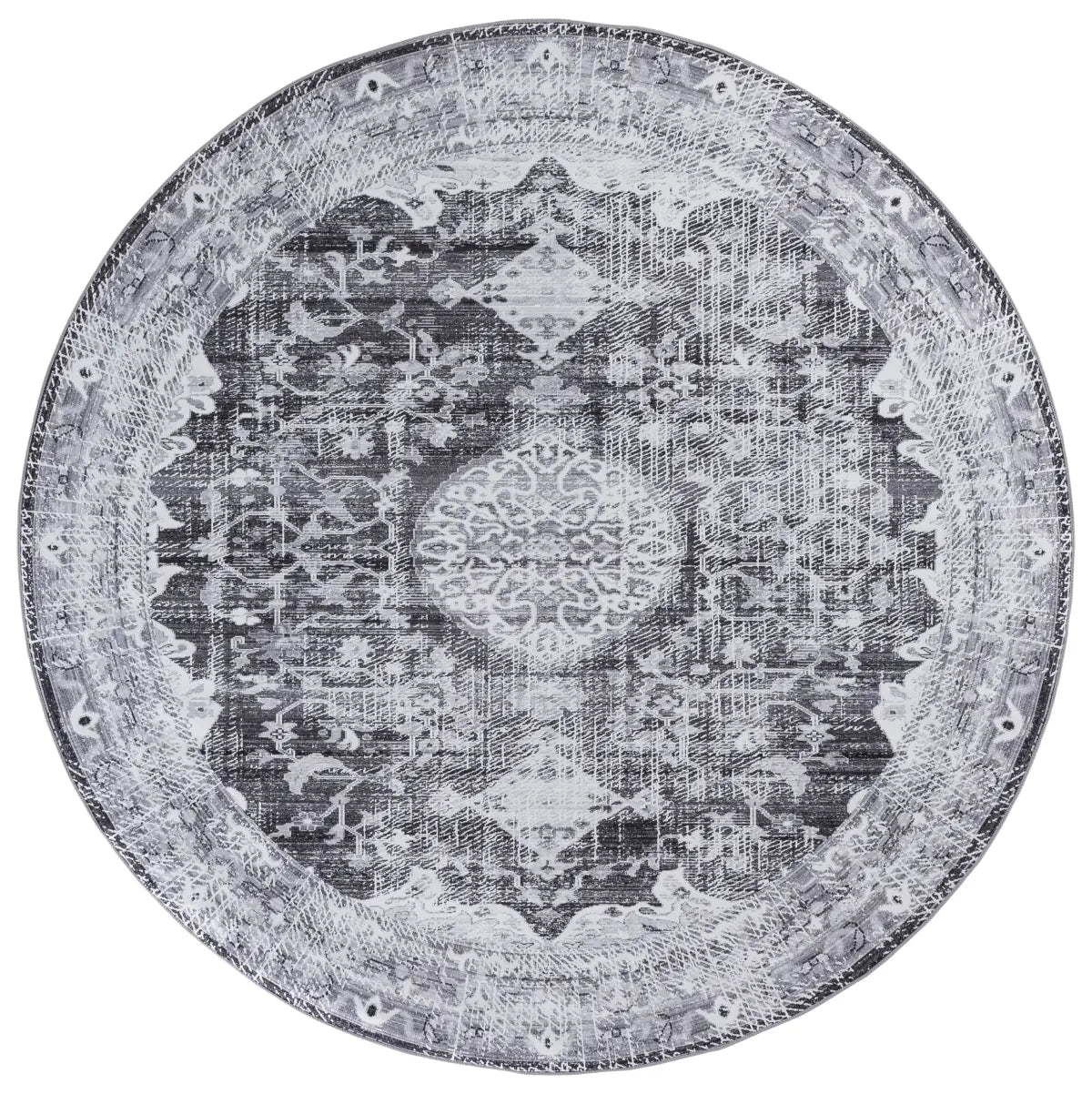 Safavieh Tucson 6'-0" x 6'-0" Rug in Dark Grey / Light Grey