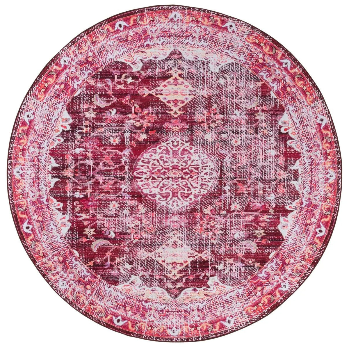 Safavieh Tucson 6'-0" x 6'-0" Rug in Burgundy / Pink