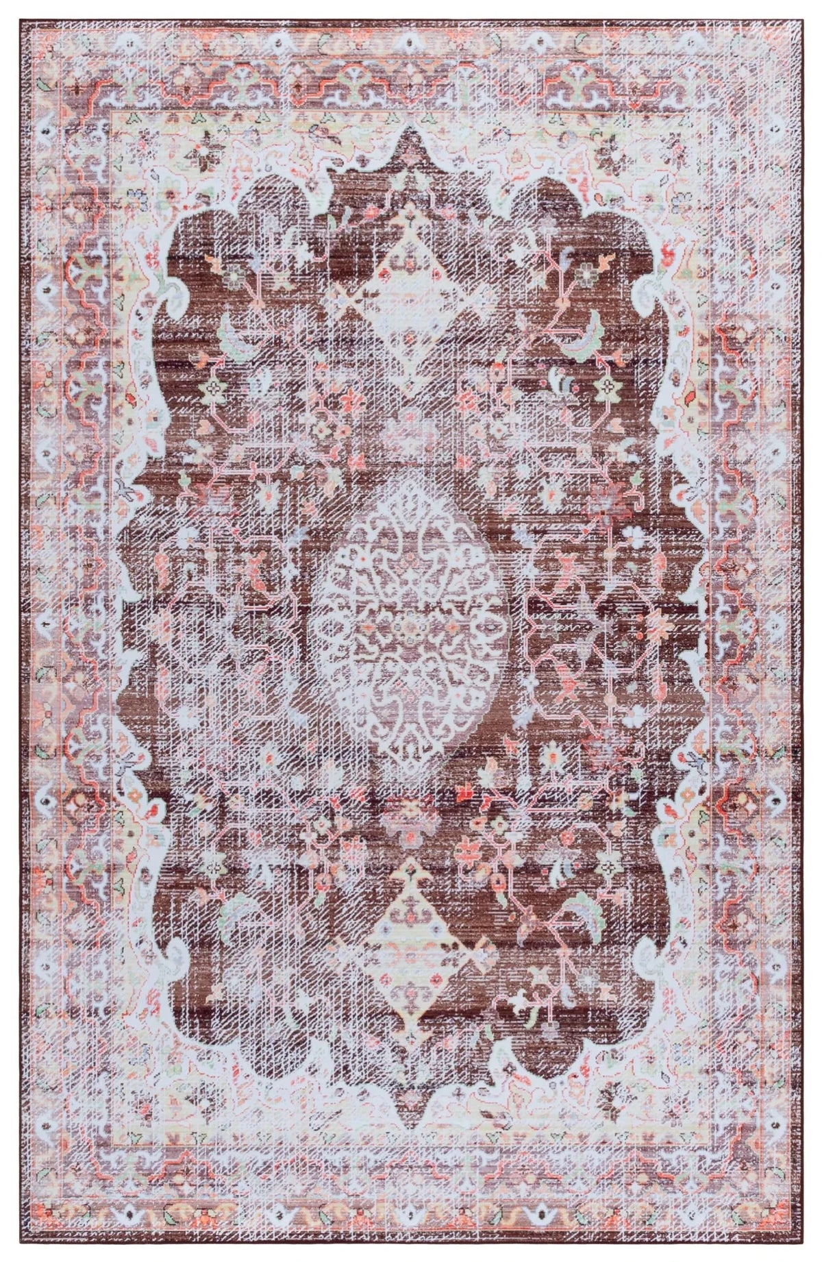 Safavieh Tucson 4'-0" x 6'-0" Rug in Brown / Gold