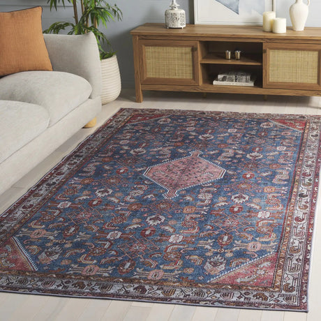 Safavieh Tucson 4'-0" x 6'-0" Rug in Blue / Rust