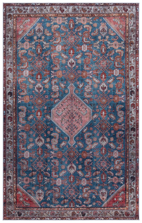 Safavieh Tucson 4'-0" x 6'-0" Rug in Blue / Rust