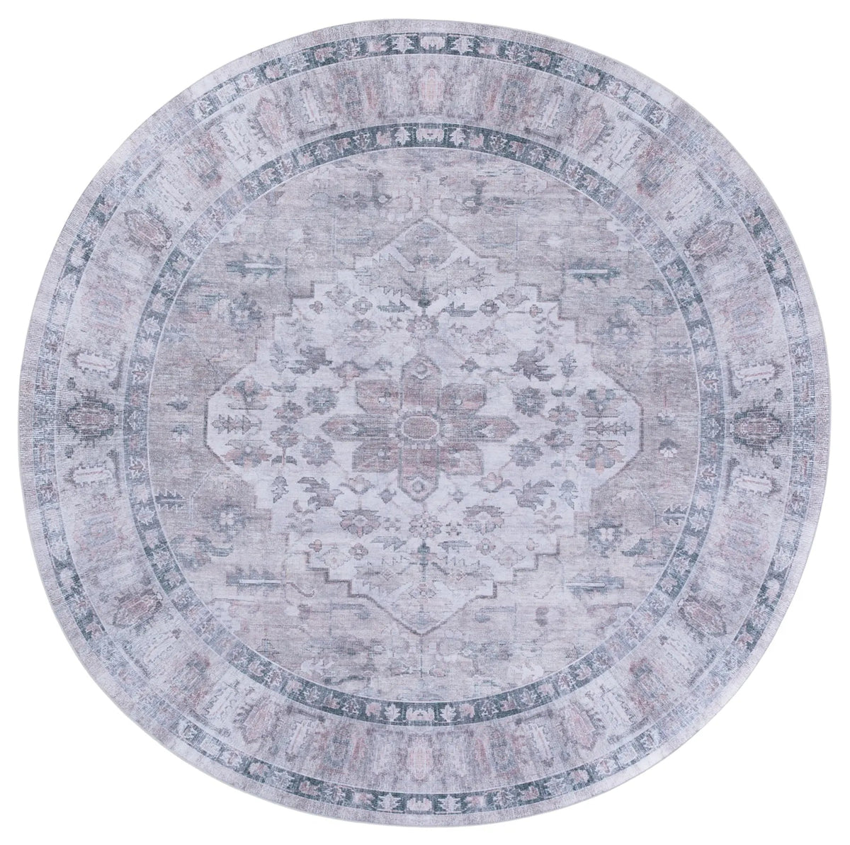 Safavieh Tucson 6'-0" x 6'-0" Rug in Grey / Light Fuchsia