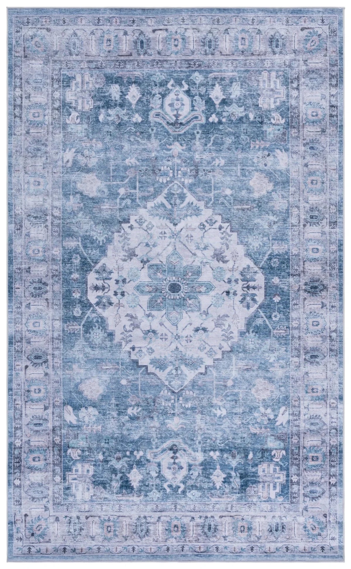 Safavieh Tucson 4'-0" x 6'-0" Rug in Blue / Grey
