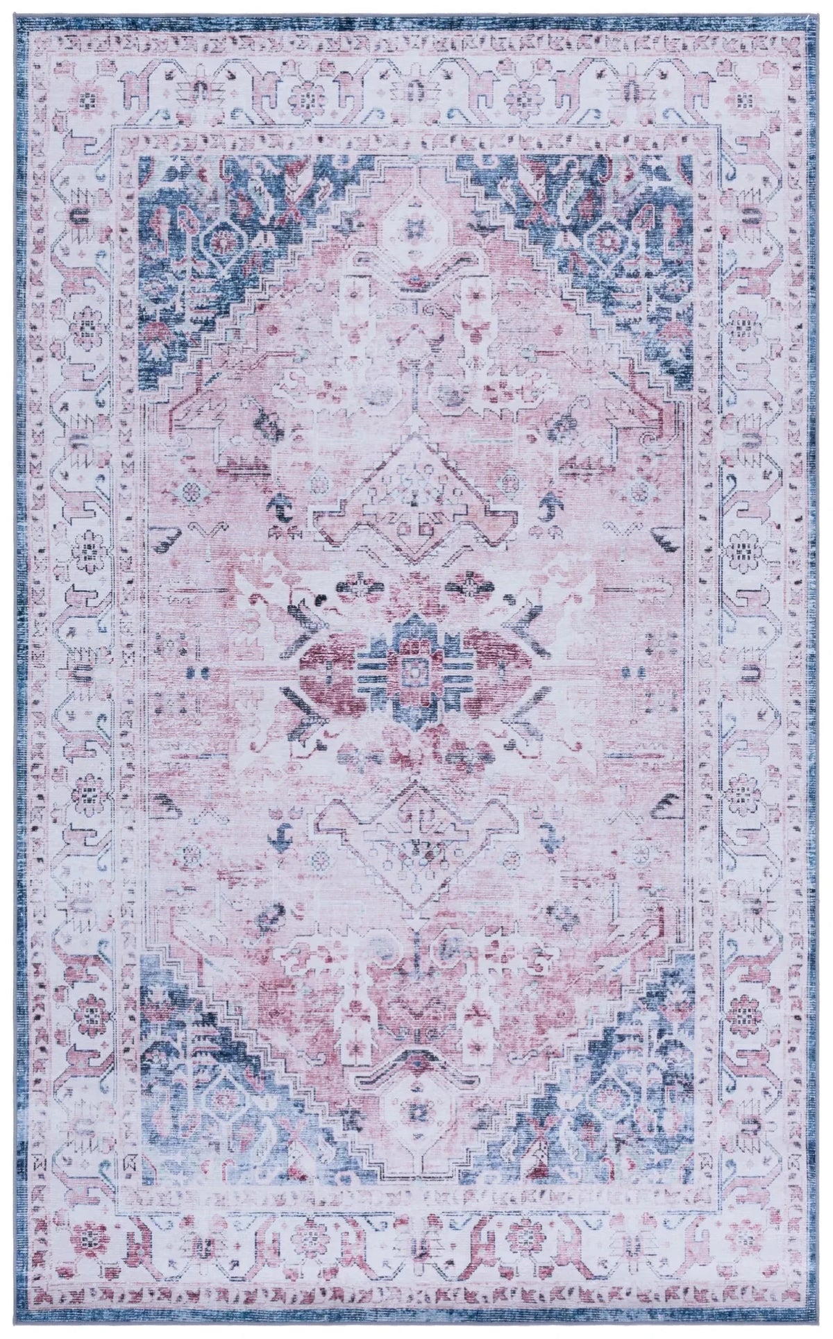 Safavieh Tucson 4'-0" x 6'-0" Rug in Light Pink / Blue