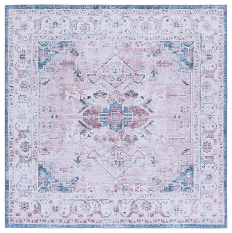 Safavieh Tucson 6'-0" x 6'-0" Rug in Light Pink / Blue