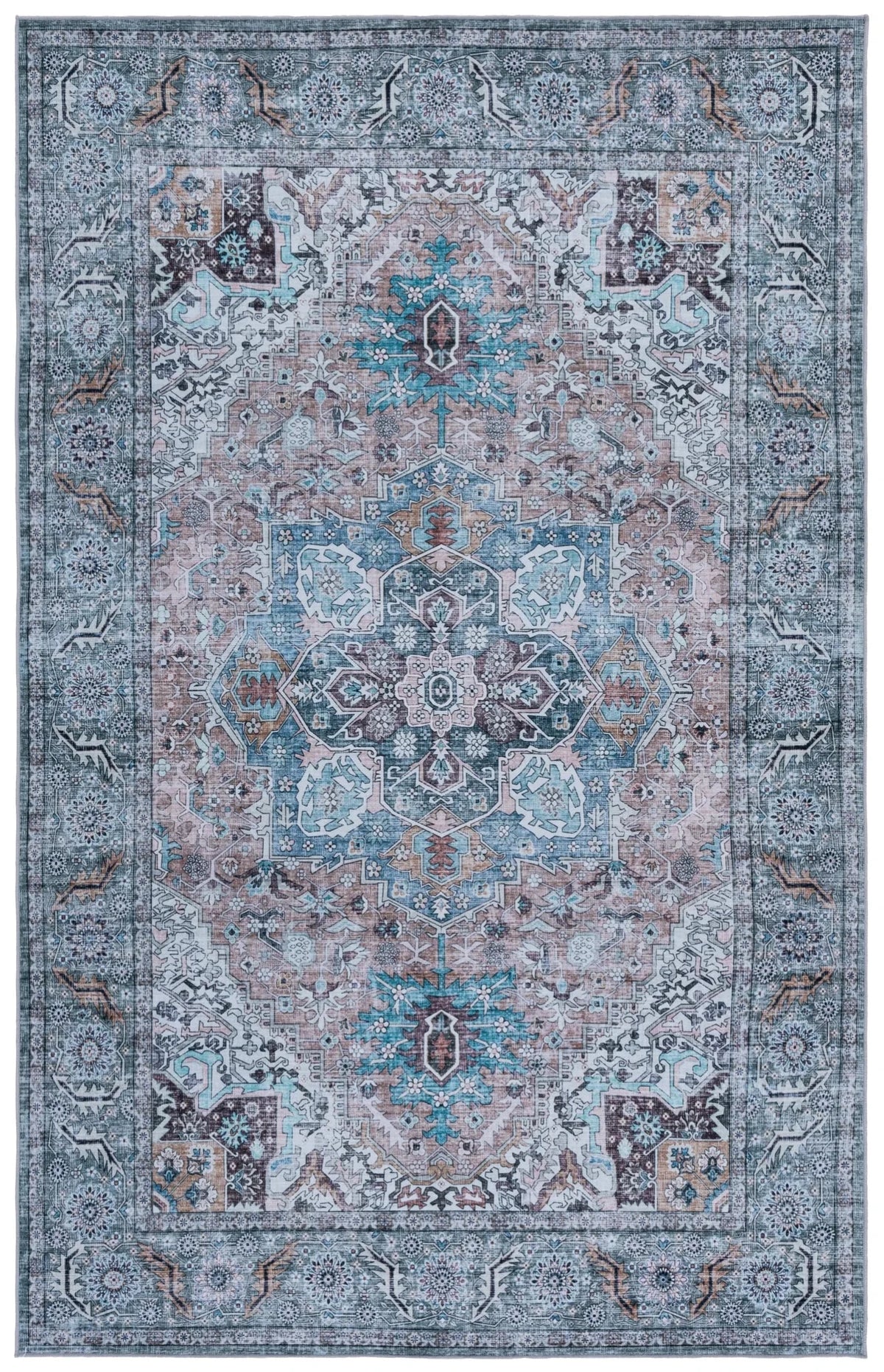Safavieh Tucson 4'-0" x 6'-0" Rug in Copper / Green