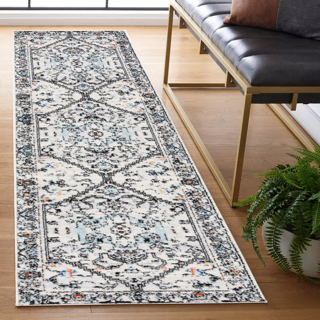 Safavieh Tulum Tul661A Ivory Grey/Blue Rust Rug.
