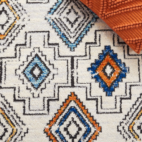 Safavieh Tulum Tul662A Ivory Grey/Blue Rust Rug.