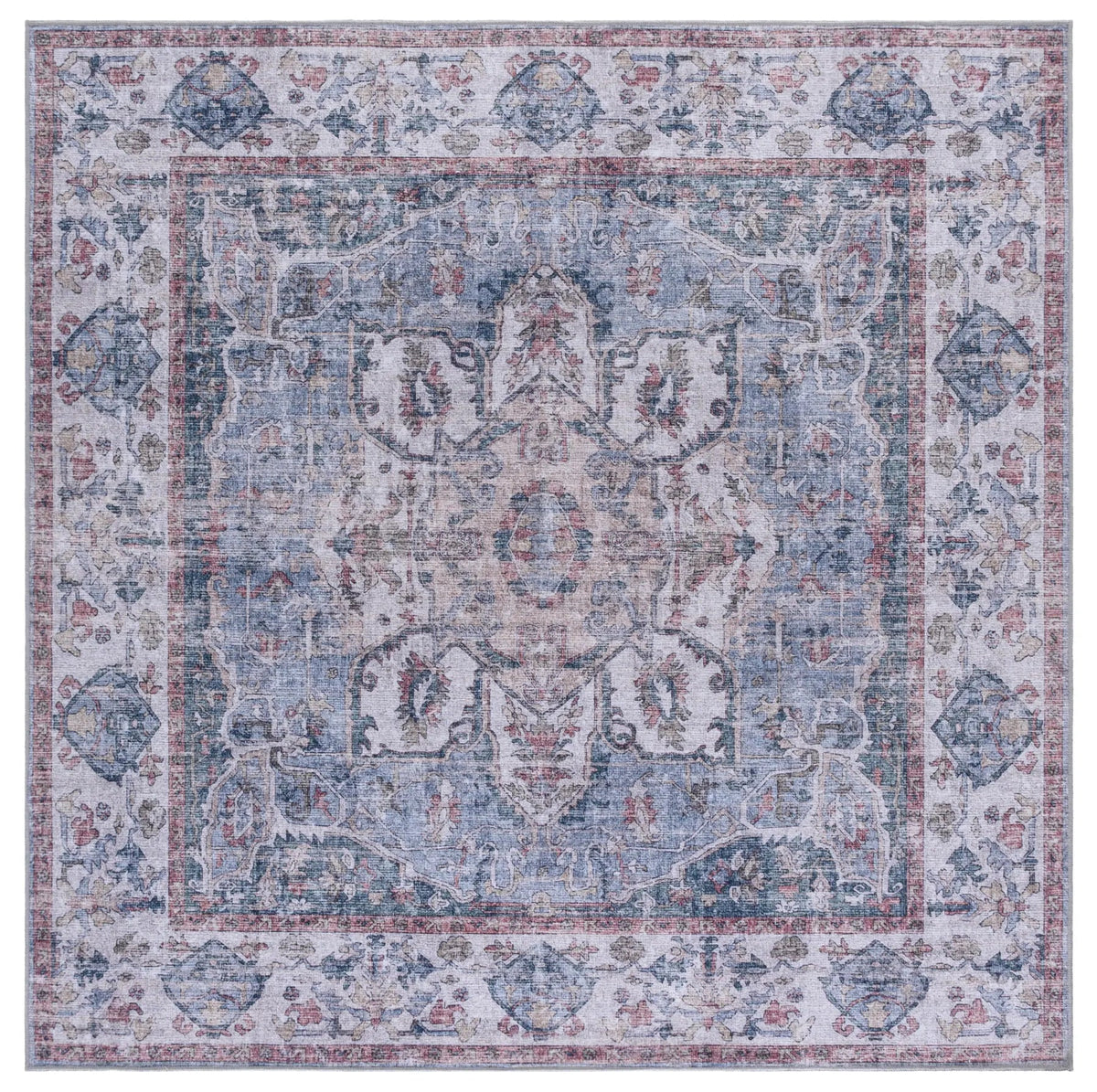 Safavieh Vintage Heriz 800 6'-7" x 6'-7" Rug in Blue / Beige