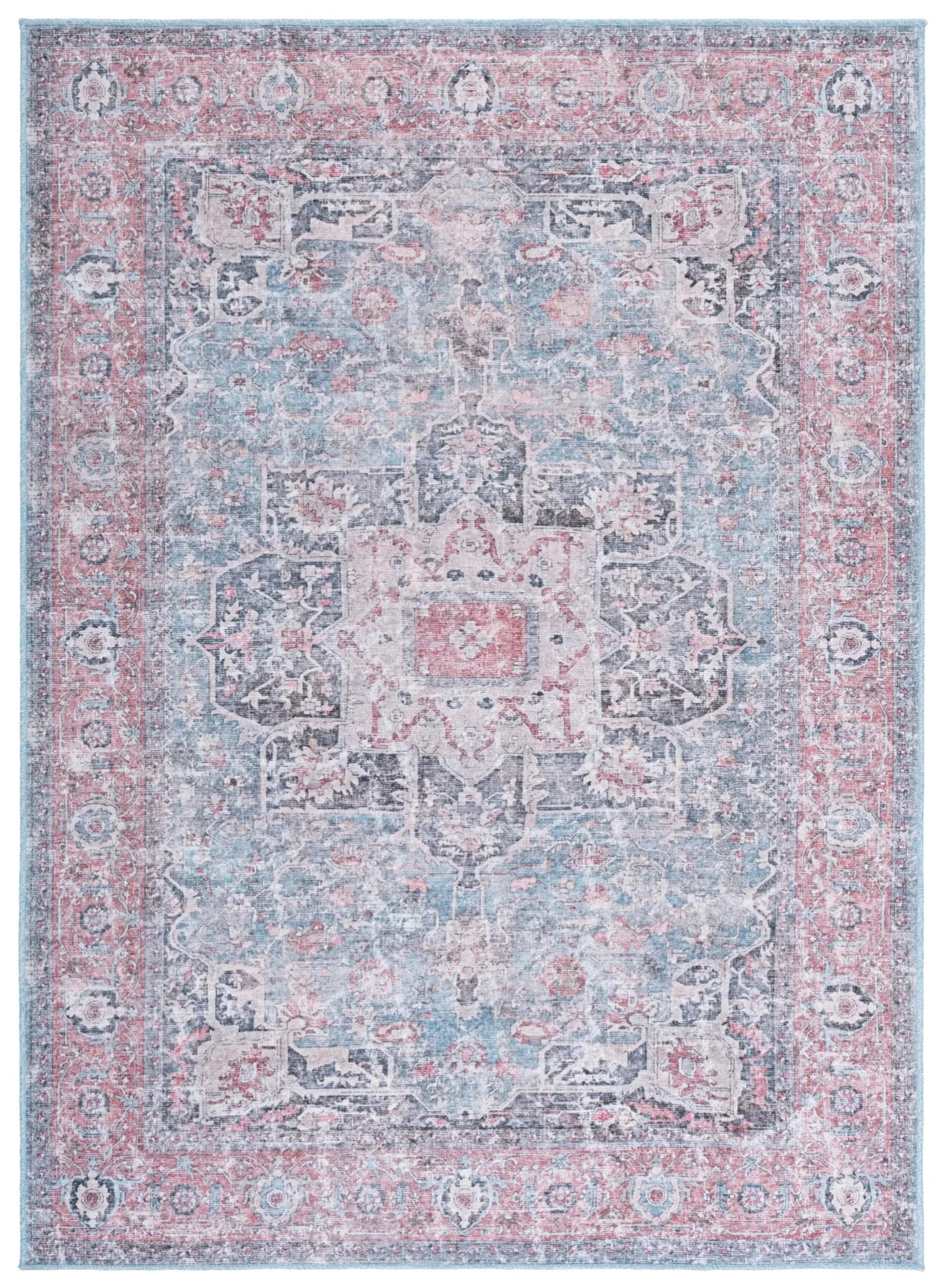 Safavieh Vintage Heriz 800 5'-3" x 7'-6" Rug in Blue / Red