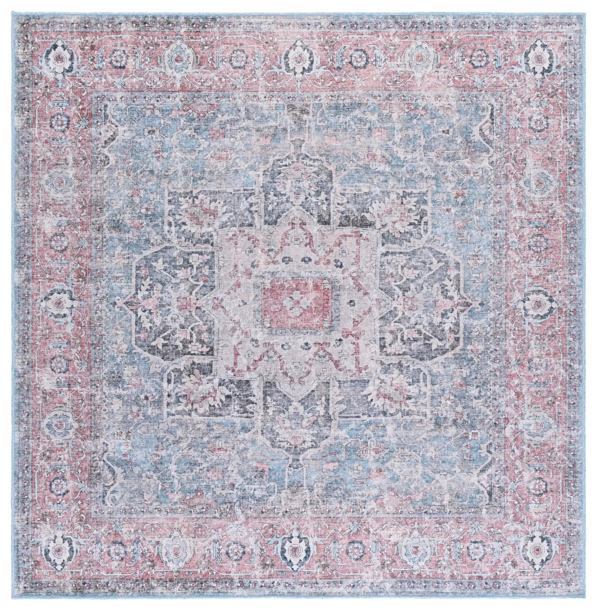 Safavieh Vintage Heriz 800 6'-7" x 6'-7" Rug in Blue / Red