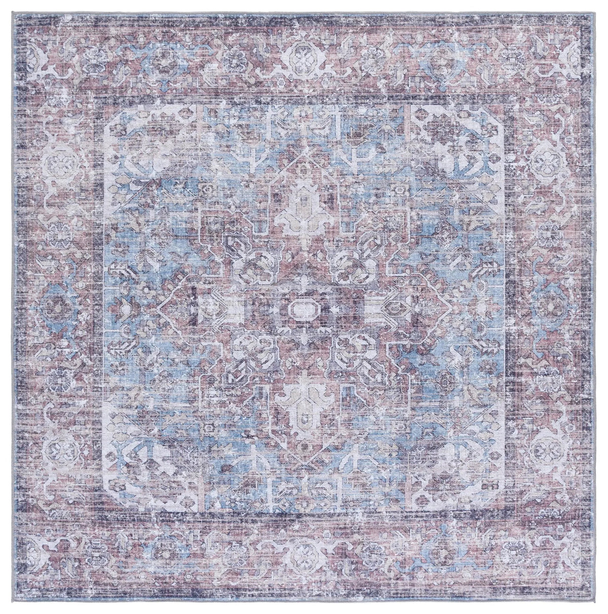 Safavieh Vintage Heriz 800 6'-7" x 6'-7" Rug in Red / Blue
