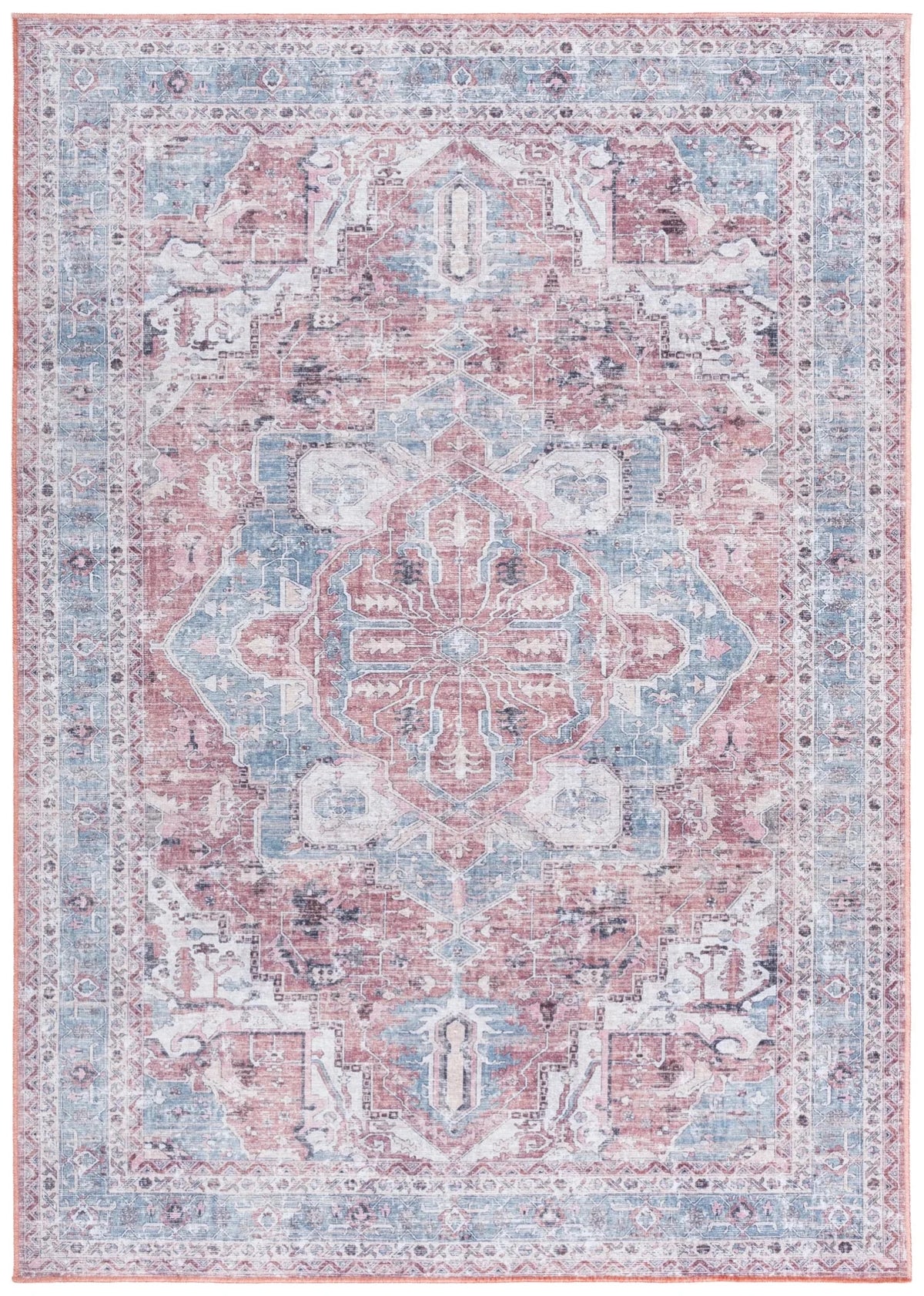 Safavieh Vintage Heriz 800 5'-3" x 7'-6" Rug in Blue / Red