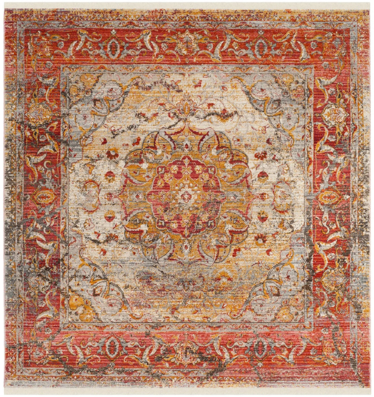 Safavieh Vintage Persian 5'-0" x 5'-0" Rug in Saffron / Cream