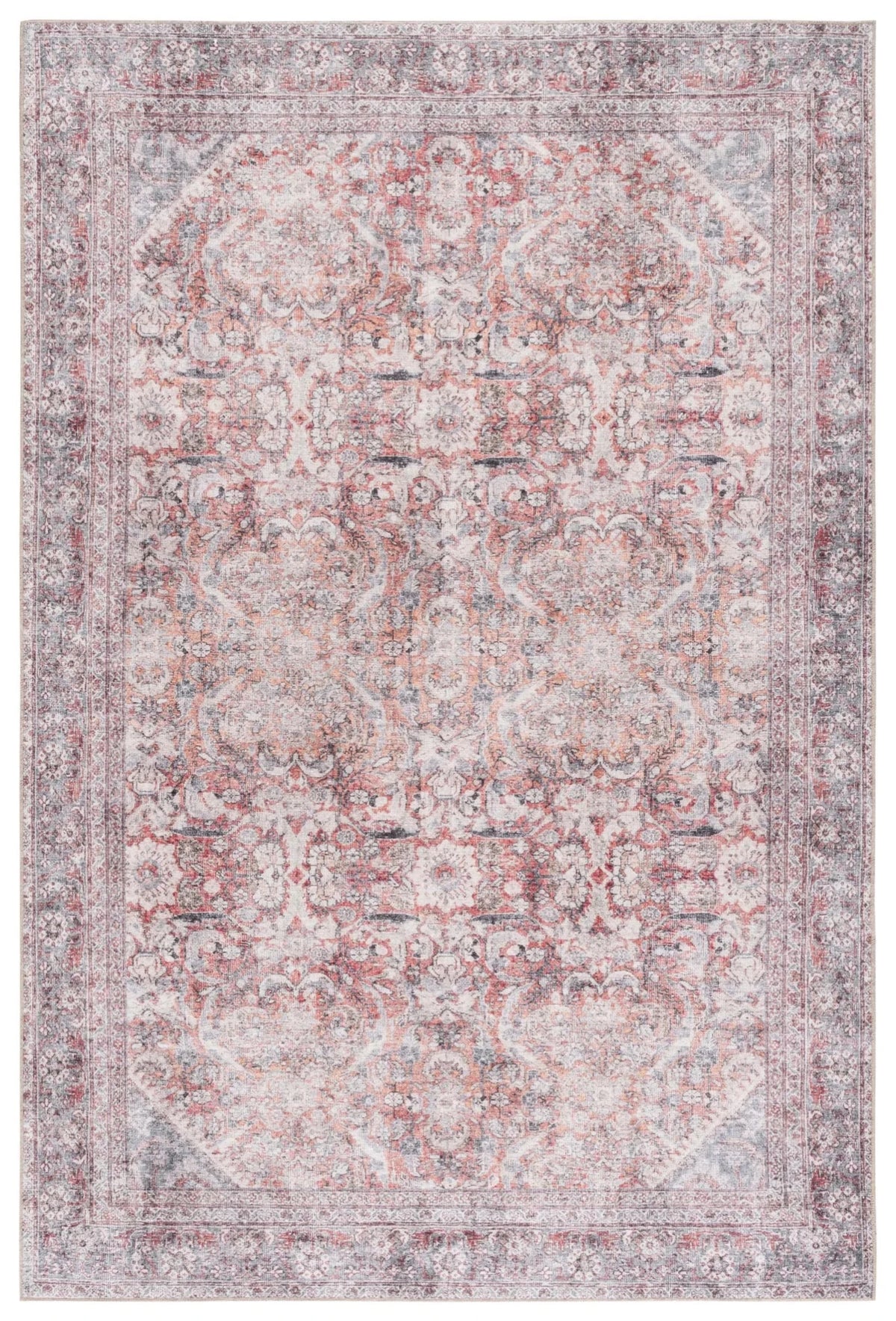Safavieh Vintage Serapi 600 5'-1" x 7'-6" Rug in Red Orange / Blue