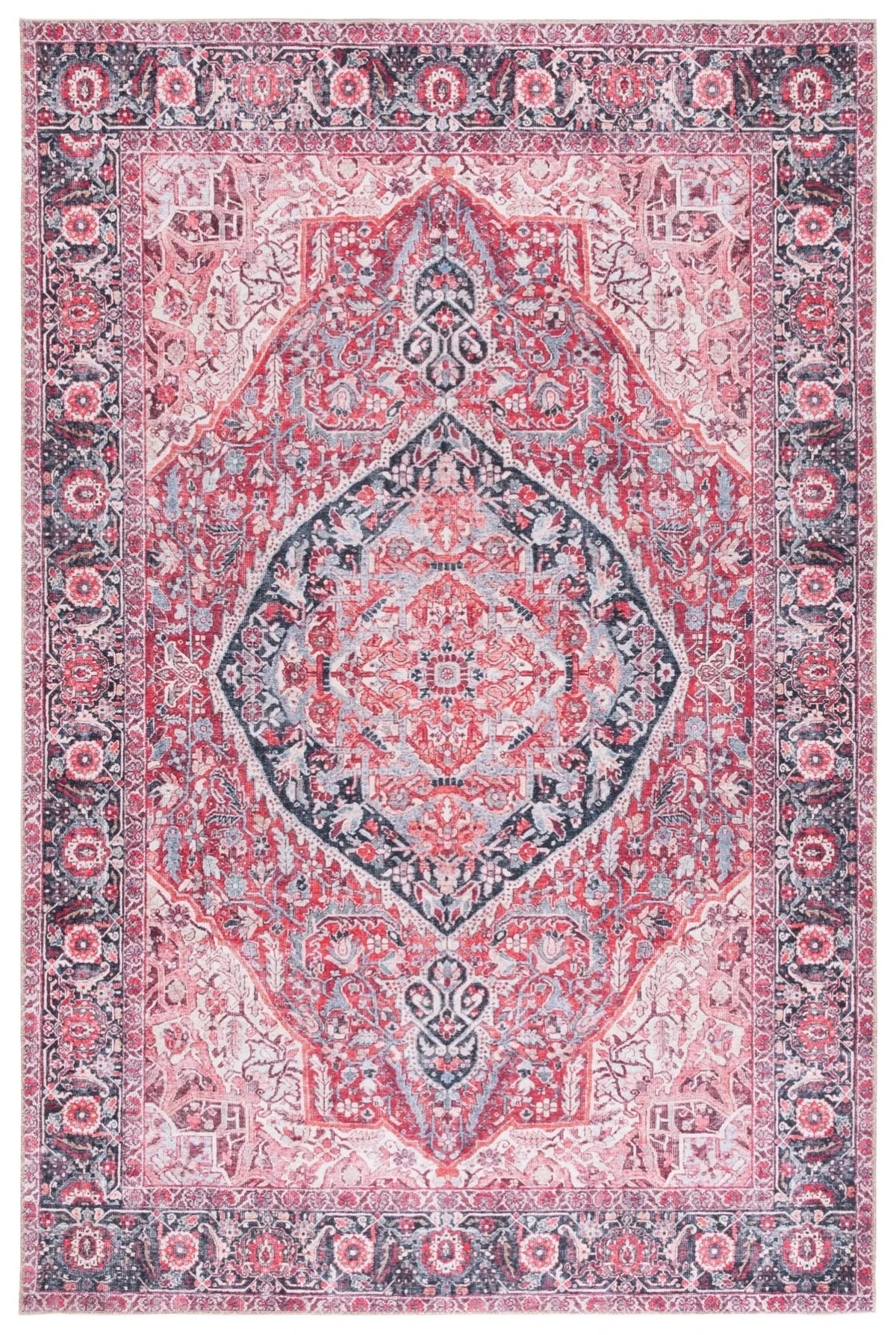 Safavieh Vintage Serapi 600 5'-1" x 7'-6" Rug in Pink / Blue