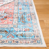 Safavieh Washable Printed Rug 4'-0" x 6'-0" Rug in Turquoise / Red
