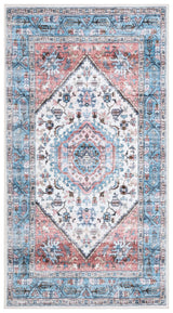 Safavieh Washable Printed Rug 3'-0" x 5'-0" Rug in Turquoise / Red