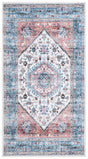 Safavieh Washable Printed Rug 3'-0" x 5'-0" Rug in Turquoise / Red