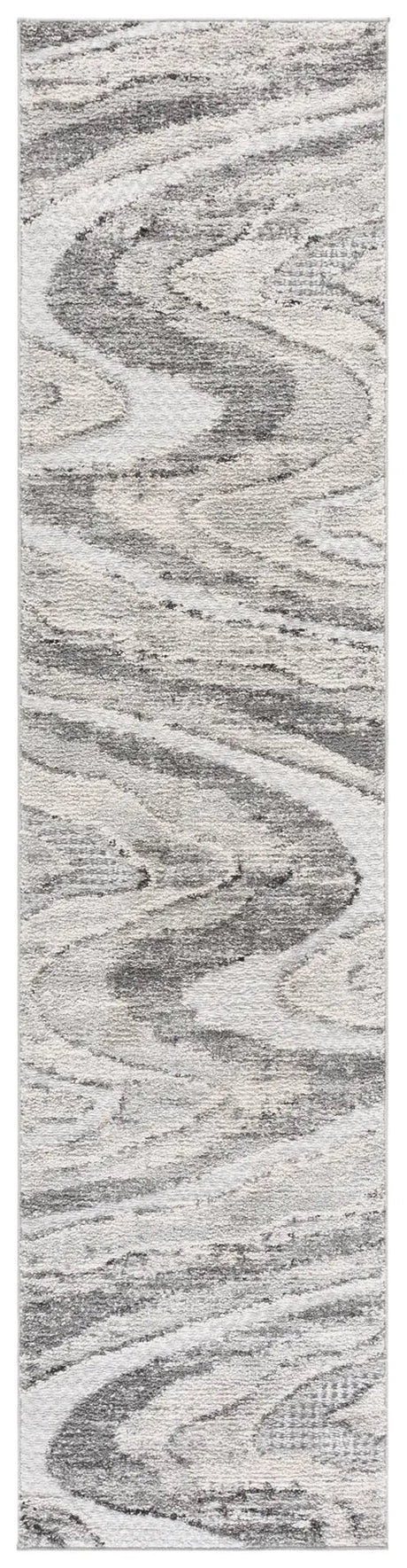 Safavieh Wave 2'-2" x 9'-0" Rug in Grey / Ivory
