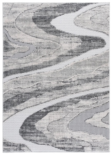 Safavieh Wave 4'-0" x 6'-0" Rug in Grey / Ivory