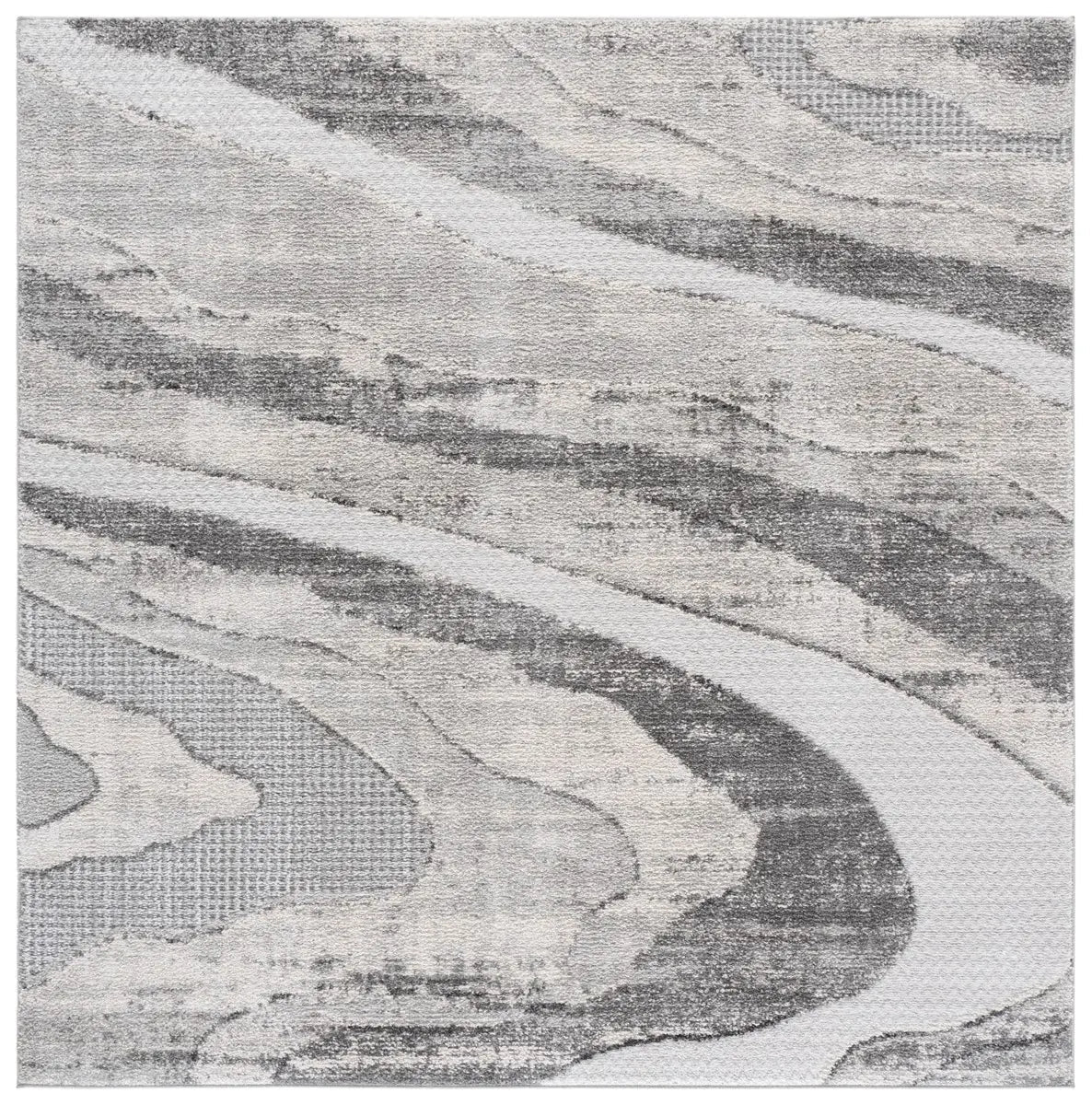 Safavieh Wave 6'-7" x 6'-7" Rug in Grey / Ivory