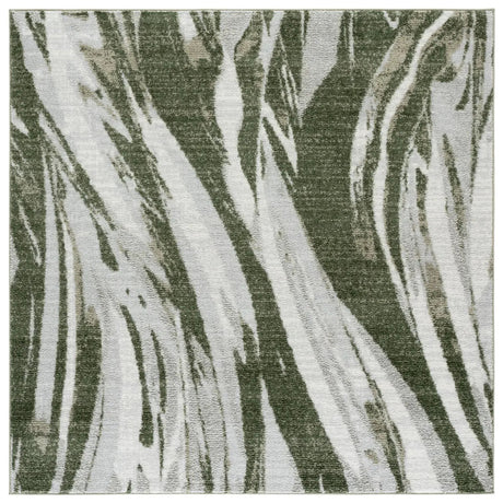Safavieh Wave 6'-7" x 6'-7" Rug in Green / Ivory
