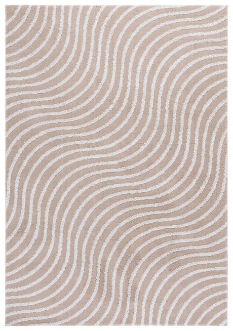 Safavieh Wave 4'-0" x 6'-0" Rug in Beige / Ivory