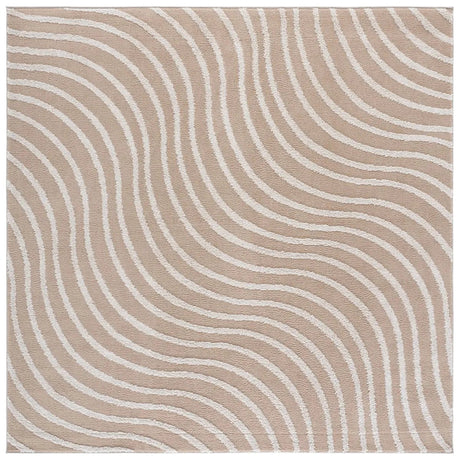 Safavieh Wave 6'-7" x 6'-7" Rug in Beige / Ivory