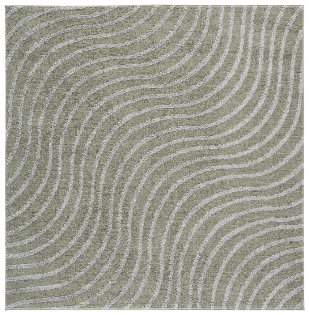 Safavieh Wave 6'-7" x 6'-7" Rug in Green / Grey